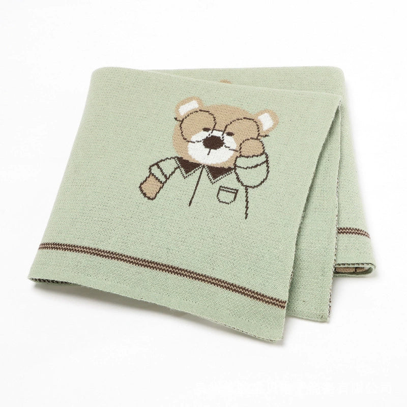 Children's Blanket Teddy Bear with Glasses