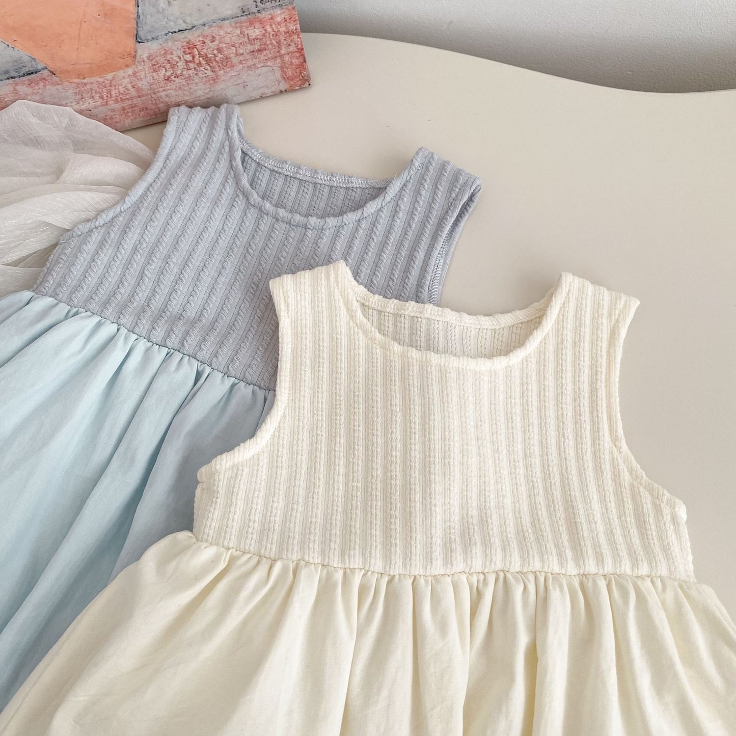Girls' Outfit Set: Cardigan + Balloon Dress