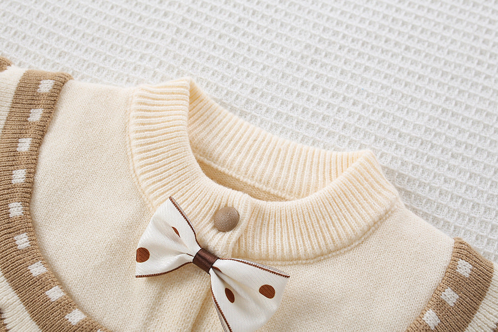 Girls' Knitted Set with Bow Detail by Mussi