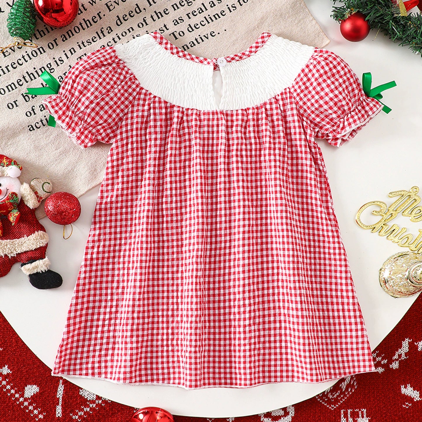 Children's Checkered Christmas Dress