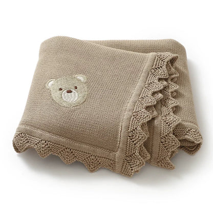 Teddy Bear Knitted Blanket
