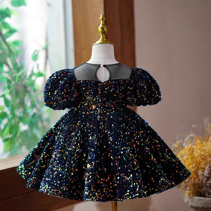 Vestido de fiesta infantil con lentejuelas 