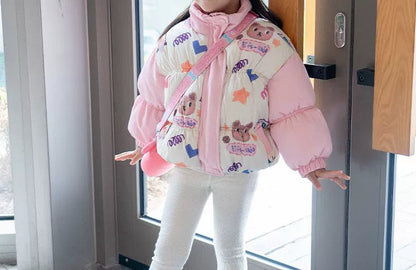 Super warm children's coat with teddy bears