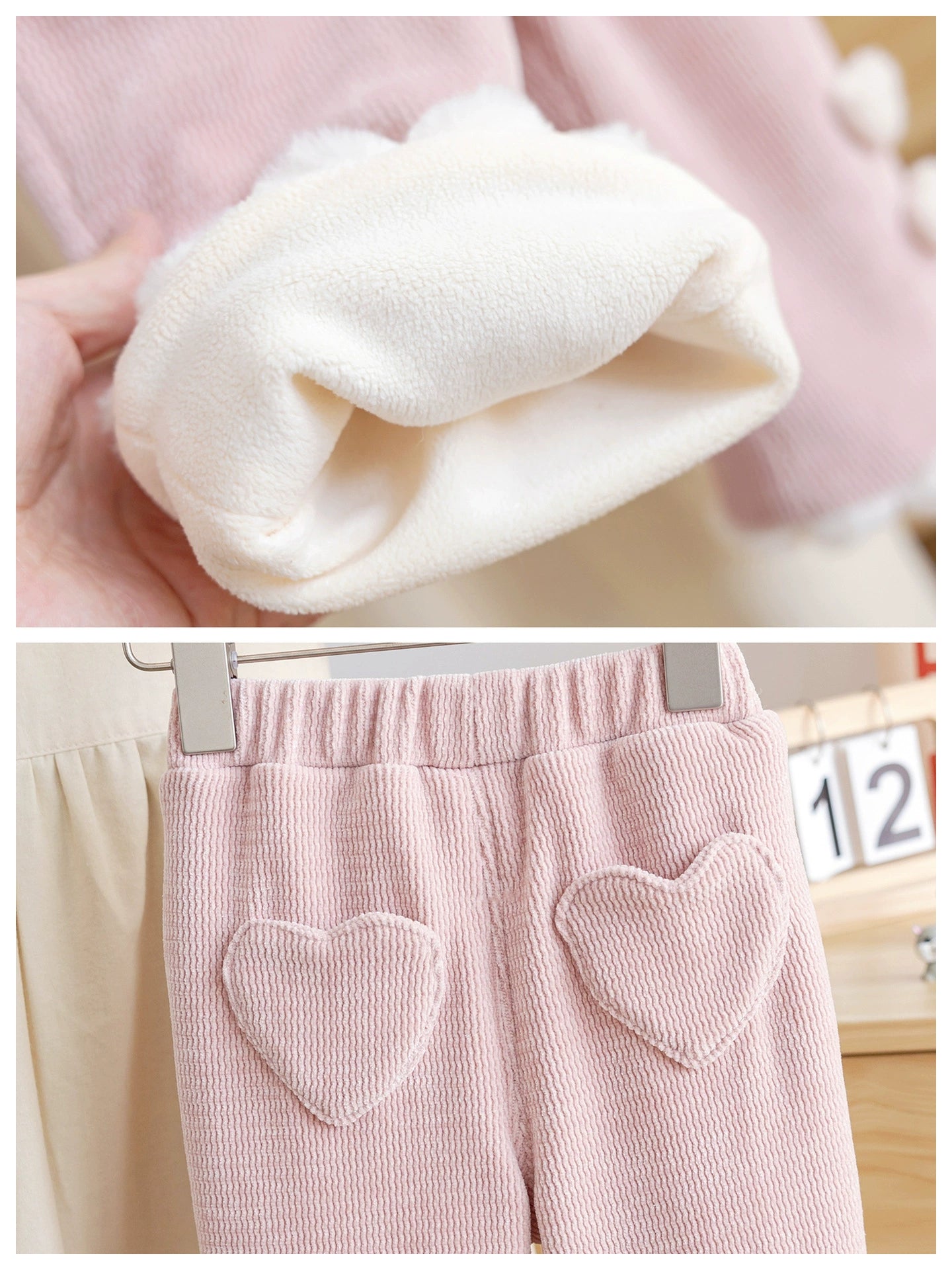 Children's Winter Pants with Heart Design
