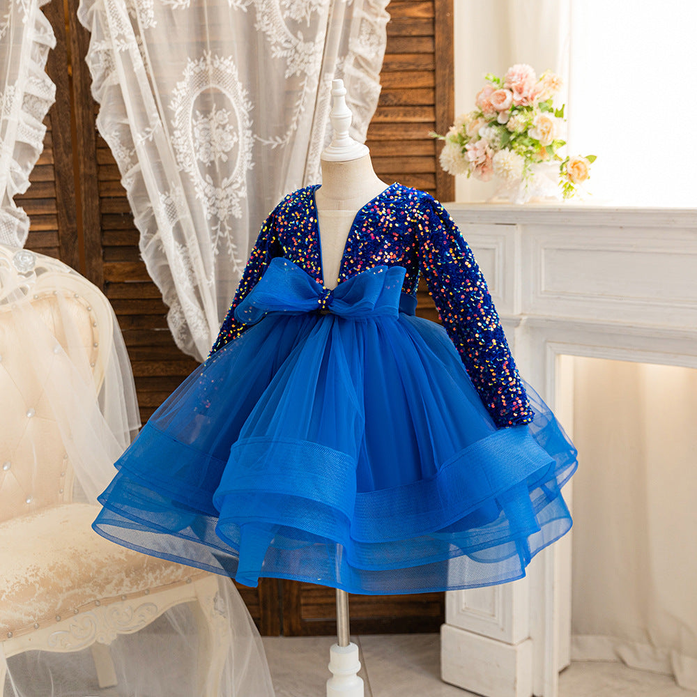Children's Party Dress with Sparkly Bow