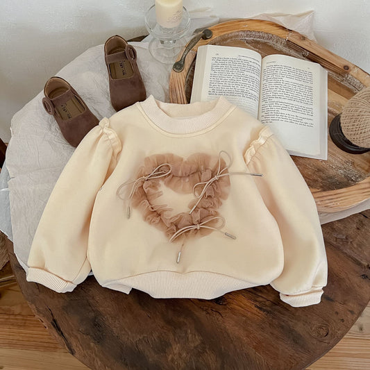 Blusa infantil para mujer con detalle de cordón 