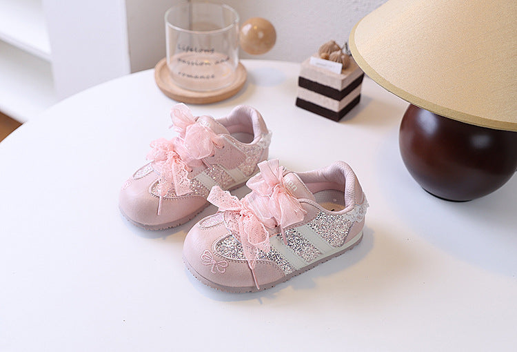 Girls' Rhinestone Sneakers with Bows