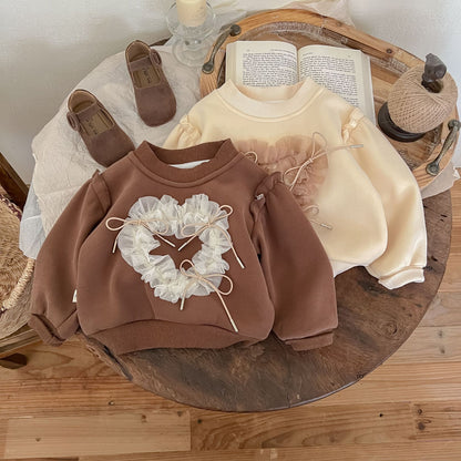 Blusa infantil para mujer con detalle de cordón 