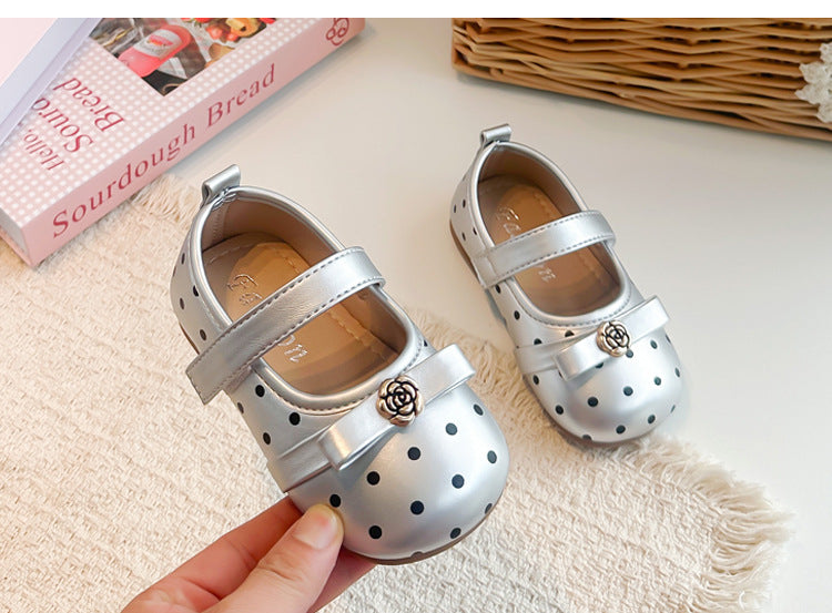 Girls' Polka-Dot and Flower Shoe