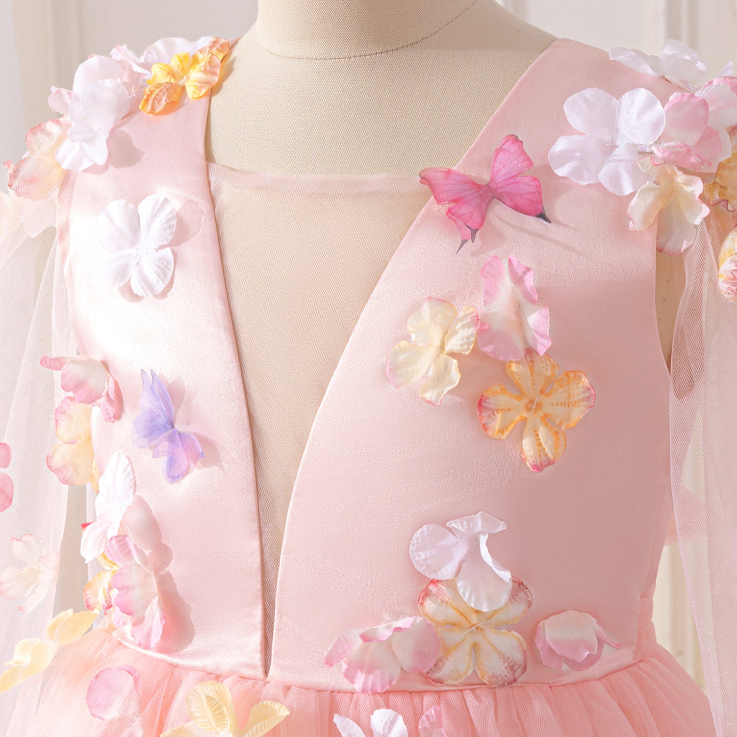 Children's Flower Tulle Party Dress
