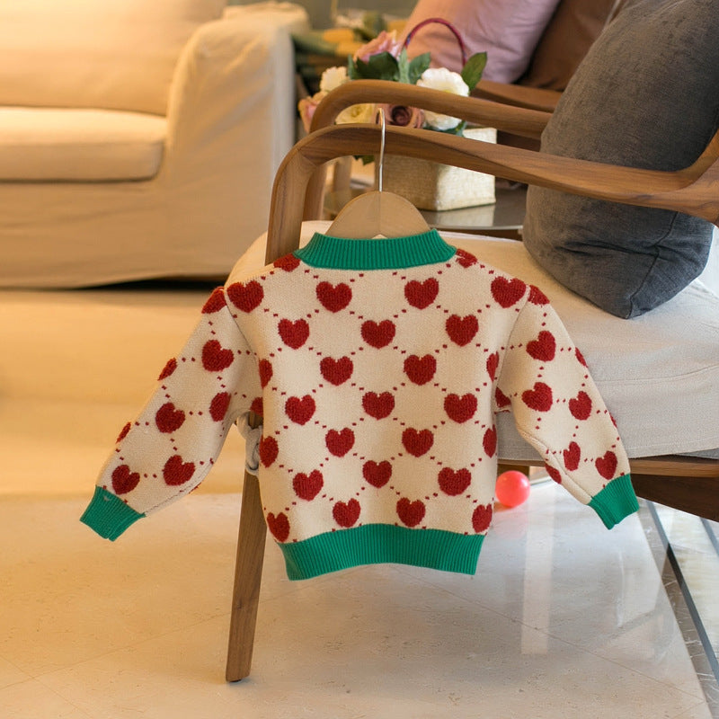 Botones de chaqueta para mujer y niño con corazones pequeños 