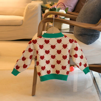 Botones de chaqueta para mujer y niño con corazones pequeños 