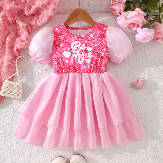 Children's Dress in Sparkling Pink