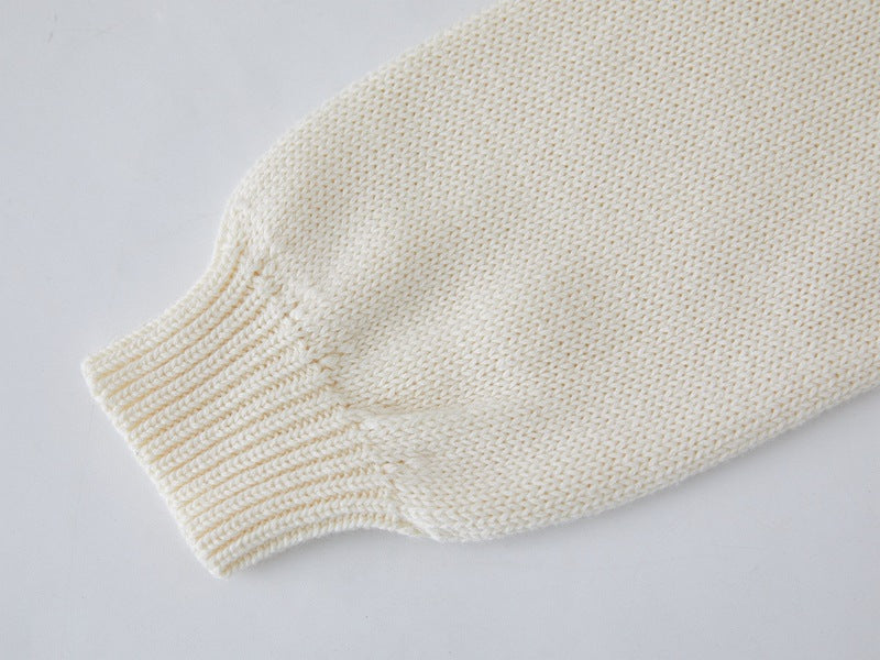 Children's Knitted Cardigan with Mushroom Design