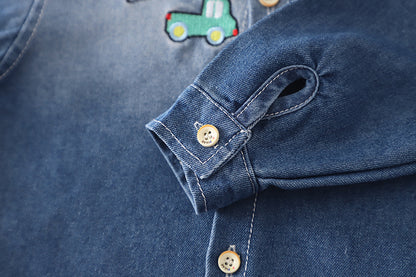3-Piece Kids' Denim Outfit – Tractor Theme