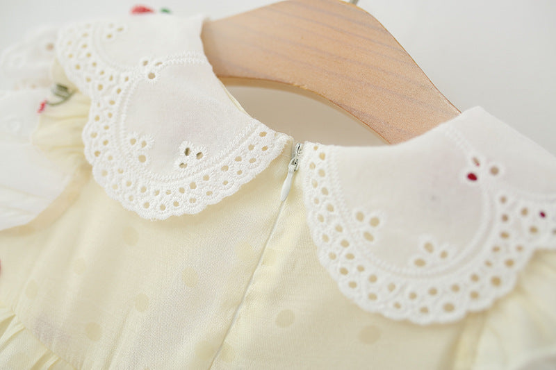 Children's Dress with Cherry Embroidery
