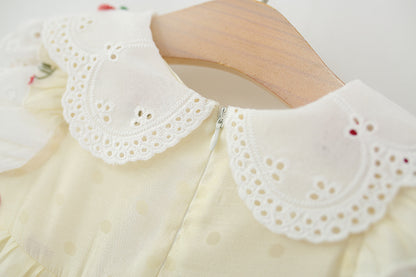 Children's Dress with Cherry Embroidery