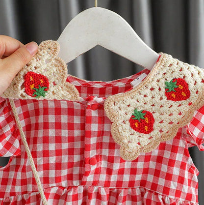 Kids' Gingham Strawberry Dress