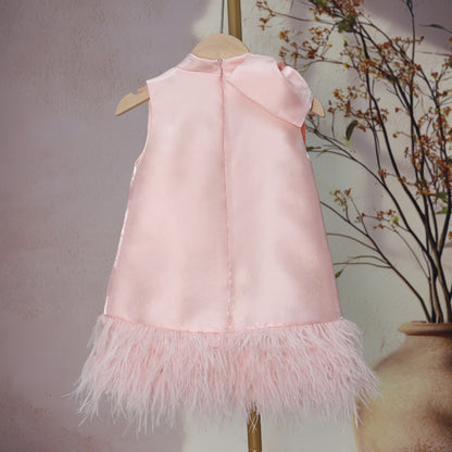 Children's Dress with Bow and Feathers