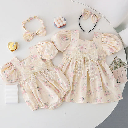 Children's Dress with Flower Bow