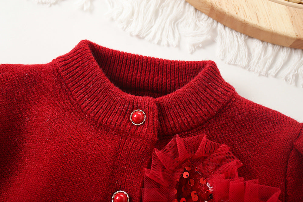 Children's Set with Glitter and Tulle Skirt