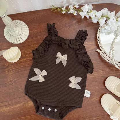 Baby Girl's Sleeveless Bodysuit with Little Bows