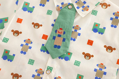 Boys' Teddy Bear Bow Tie Set