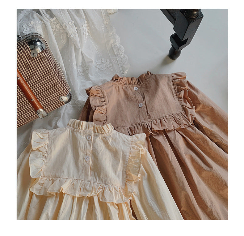 Children's Dress with Embroidered Collar and Flowers