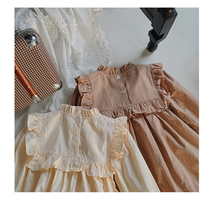 Children's Dress with Embroidered Collar and Flowers