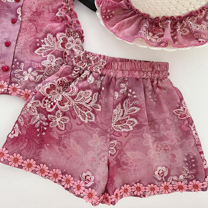 Children's Lace Floral Set