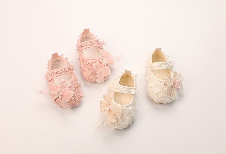 Children's Shoes with Flowers and Bow