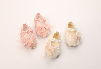 Children's Shoes with Flowers and Bow