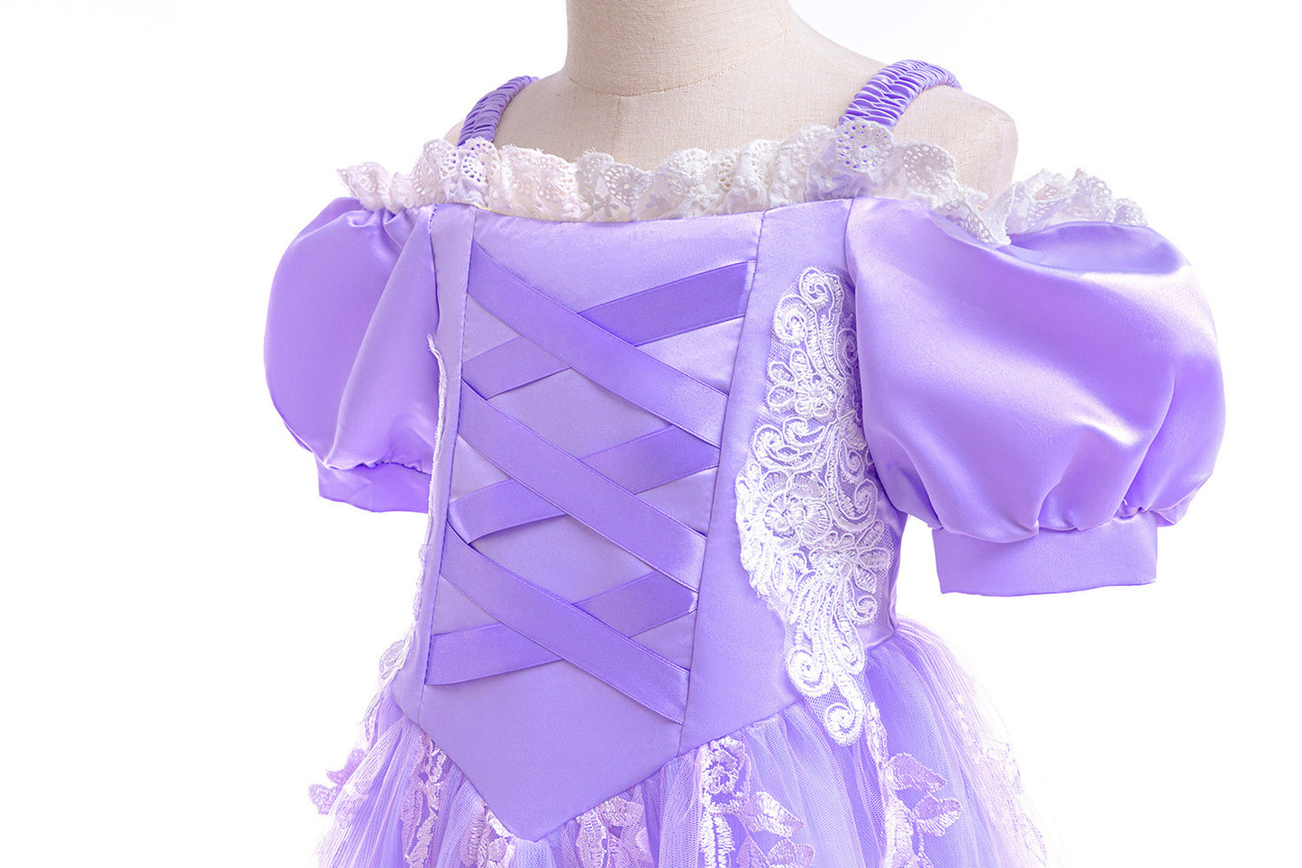 Children's Party Dress, Purple with Flowers