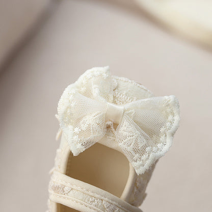 Girls' Shoes with Lace Bow