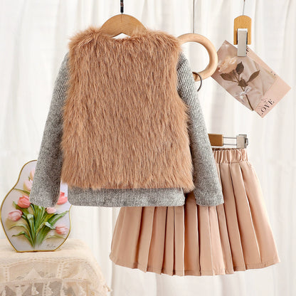 Conjunto de lazo de invierno para niñas