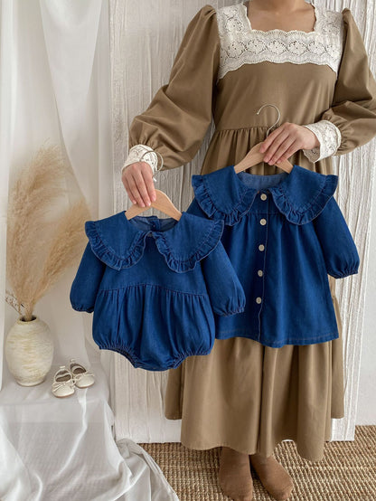 Body/ Denim Dress with Collar