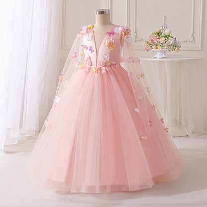 Children's Flower Tulle Party Dress