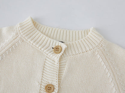 Children's Knitted Cardigan with Mushroom Design