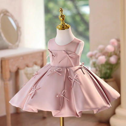 Pink Children's Dress with Bows