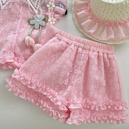 Girls' Lace Floral Set