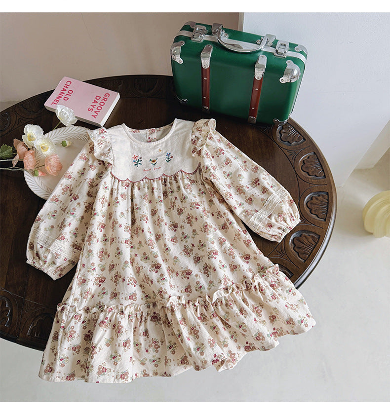 Children's Dress with Flowers and Ruffles