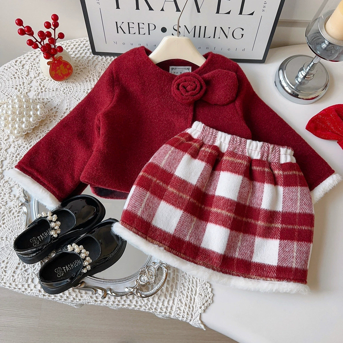 Red Checkered Children's Set