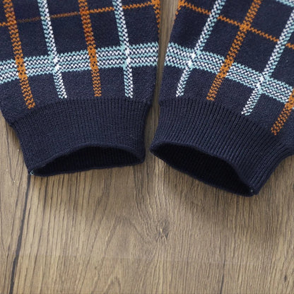 Children's Plaid Jumpsuit with Collar