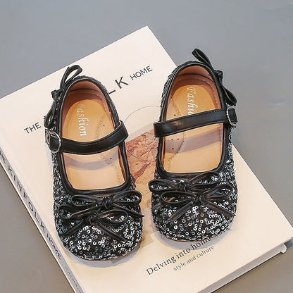 Children's Shoes with Glitter and Bows