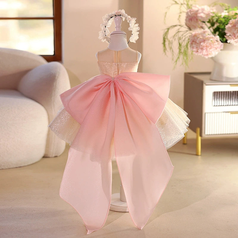 Children's Party Dress with Sparkling Floral Design