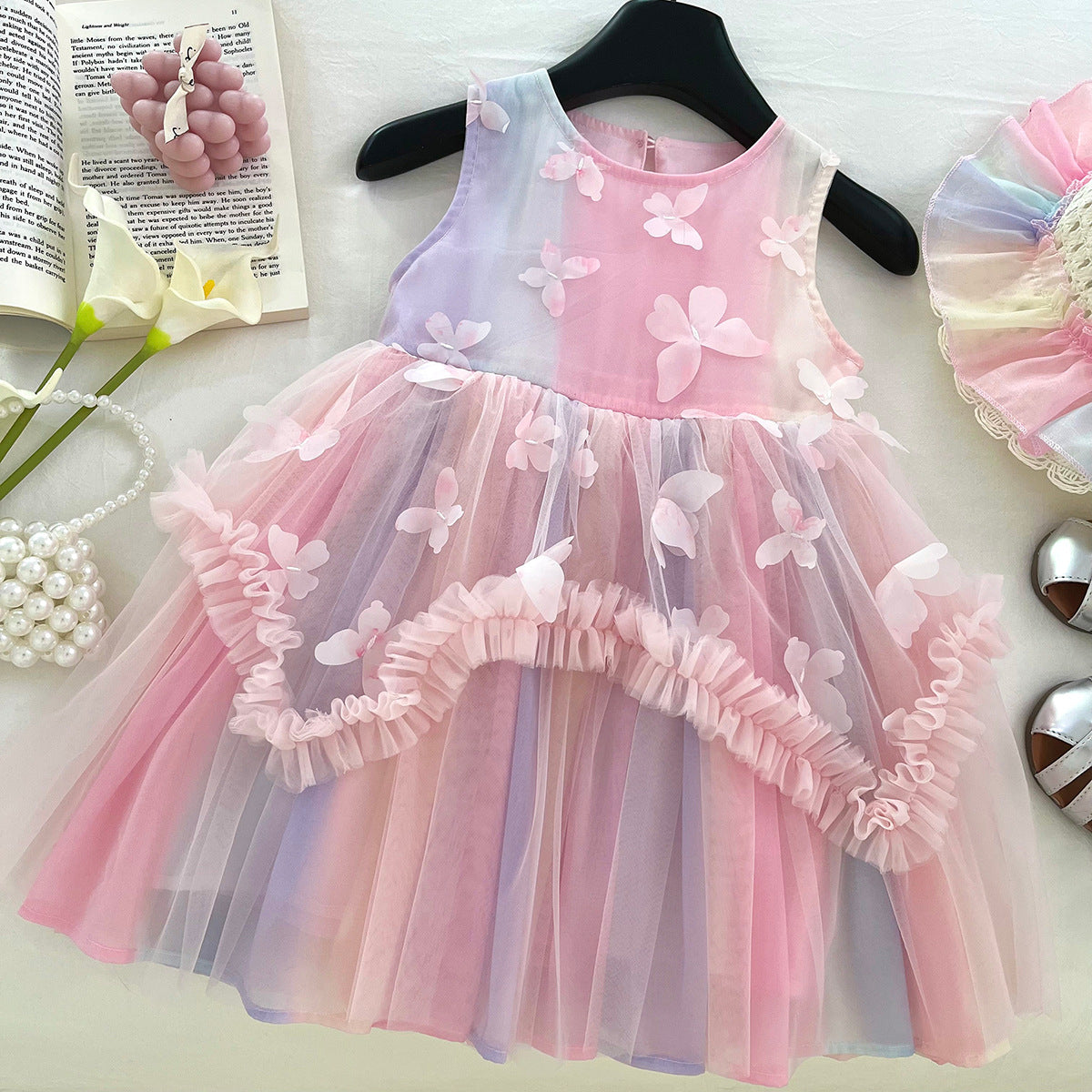 Children's Tulle Dress with Butterflies