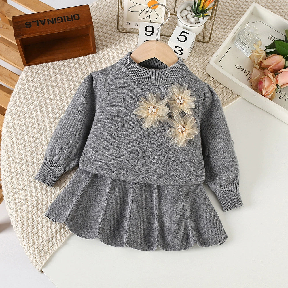 Girls' Knit Flower Set