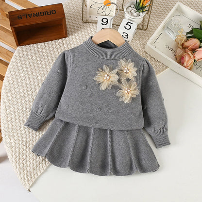 Girls' Knit Flower Set