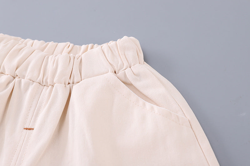 Boys' Polo Shirt Set with Teddy Bear Design