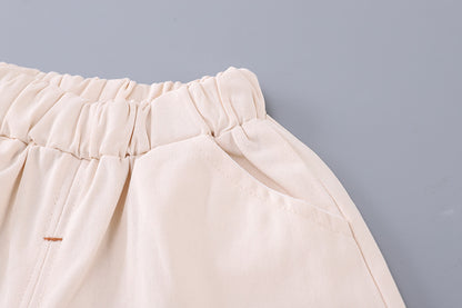 Boys' Polo Shirt Set with Teddy Bear Design